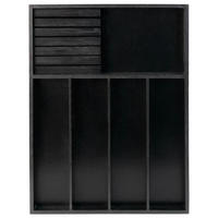 BESTECKEINSATZ mit Messerblock Schwarz - Schwarz, Naturmaterialien (32/4.5/43cm)