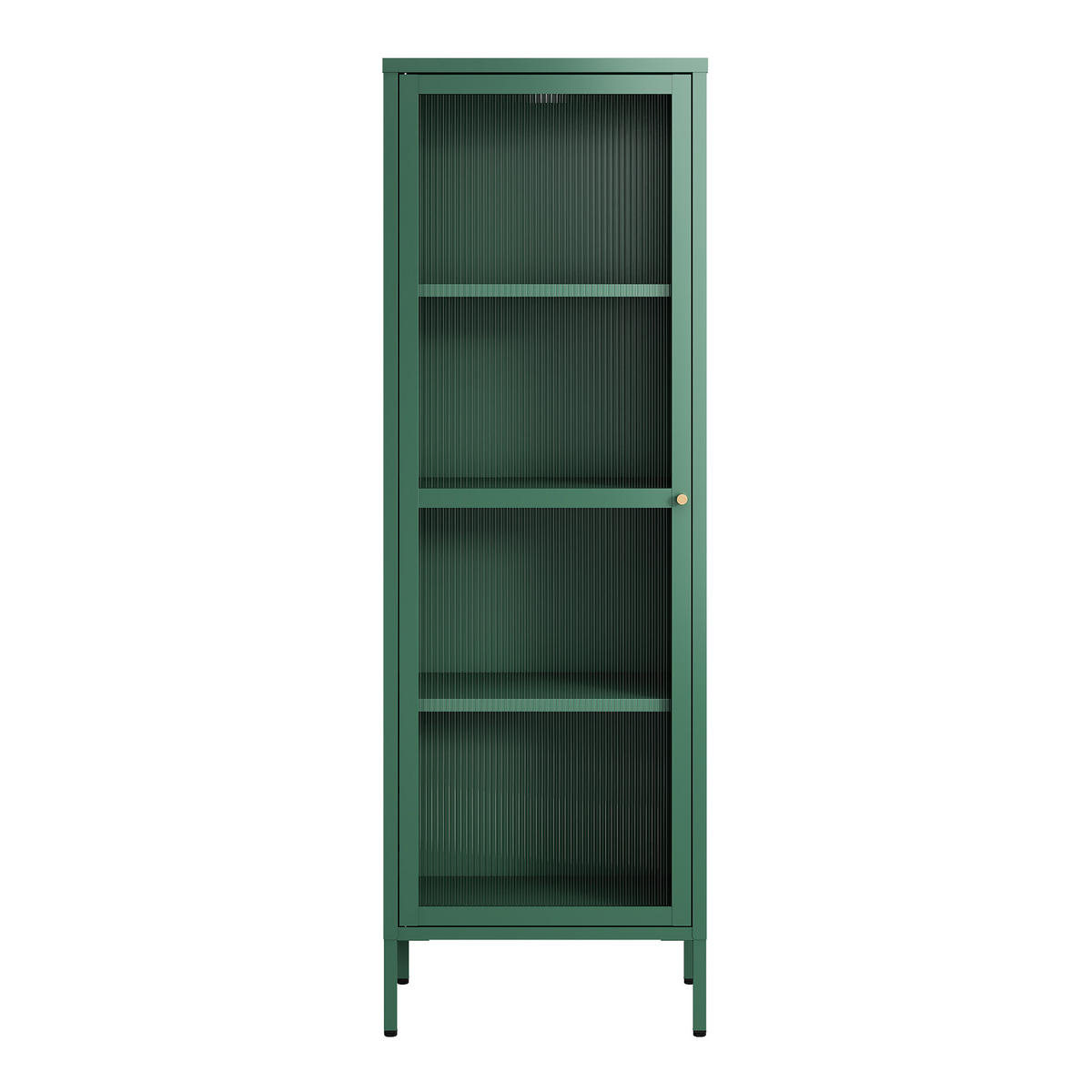VITRINENSCHRANK Säkylä - Dunkelgrün, Glas/Metall (50/150/35cm) - [en.casa]