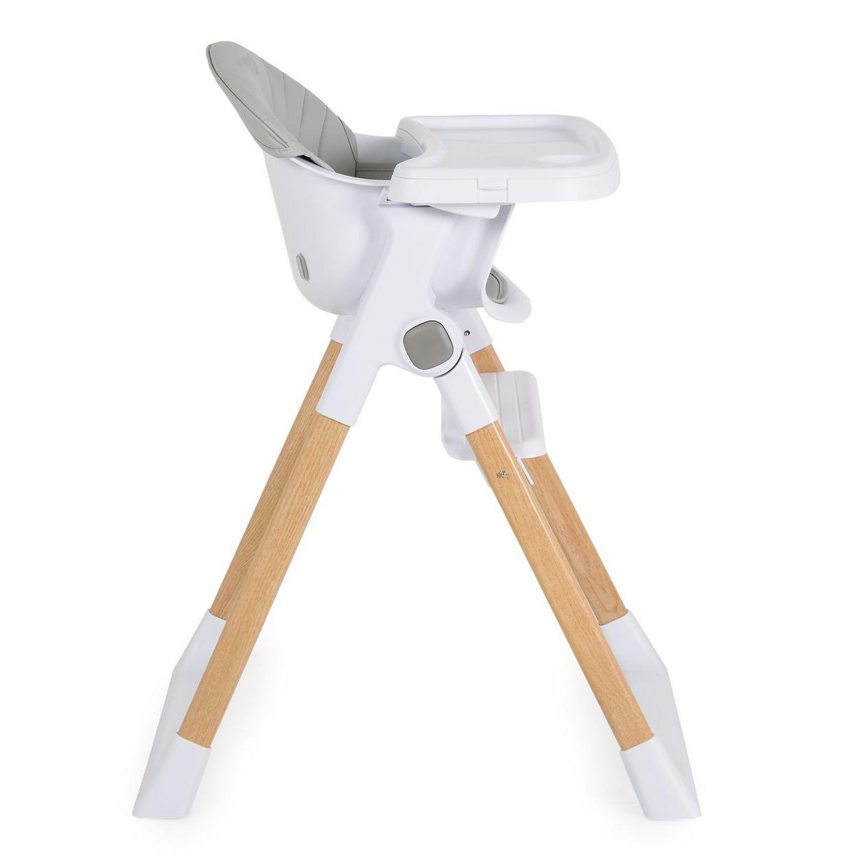 KINDERHOCHSTUHL Almond grau Holzoptik klappbar Doppeltablett Sicherheitsgurt - Grau, Metall (54/84/64cm) - Cangaroo