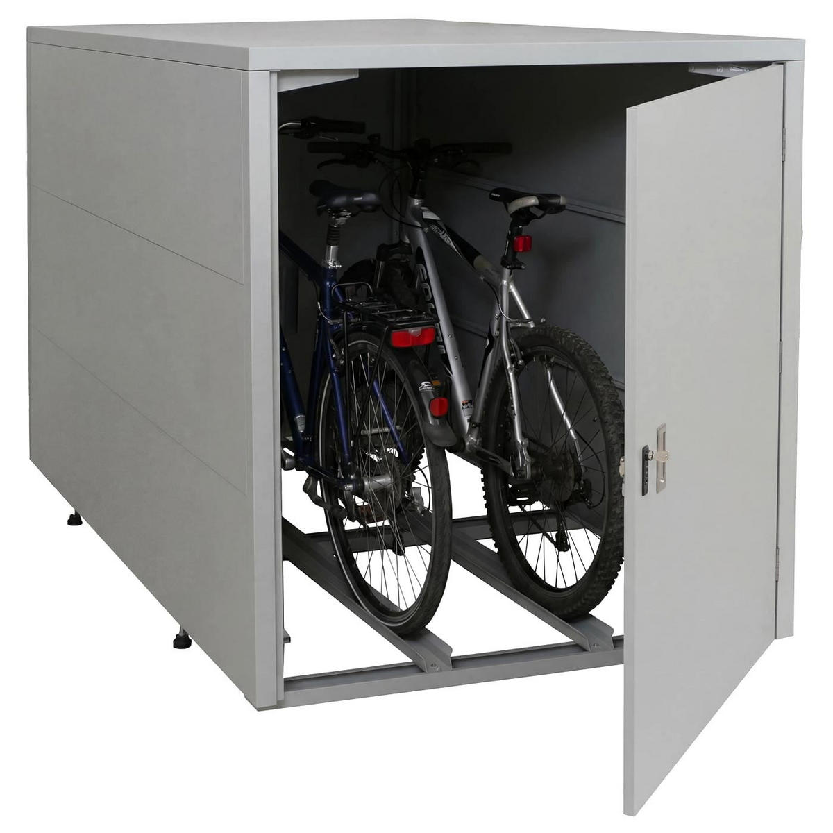 FAHRRADGARAGE 2er 123x113x208cm Hellgrau - Hellgrau, Metall (113/123/208cm) - PROREGAL