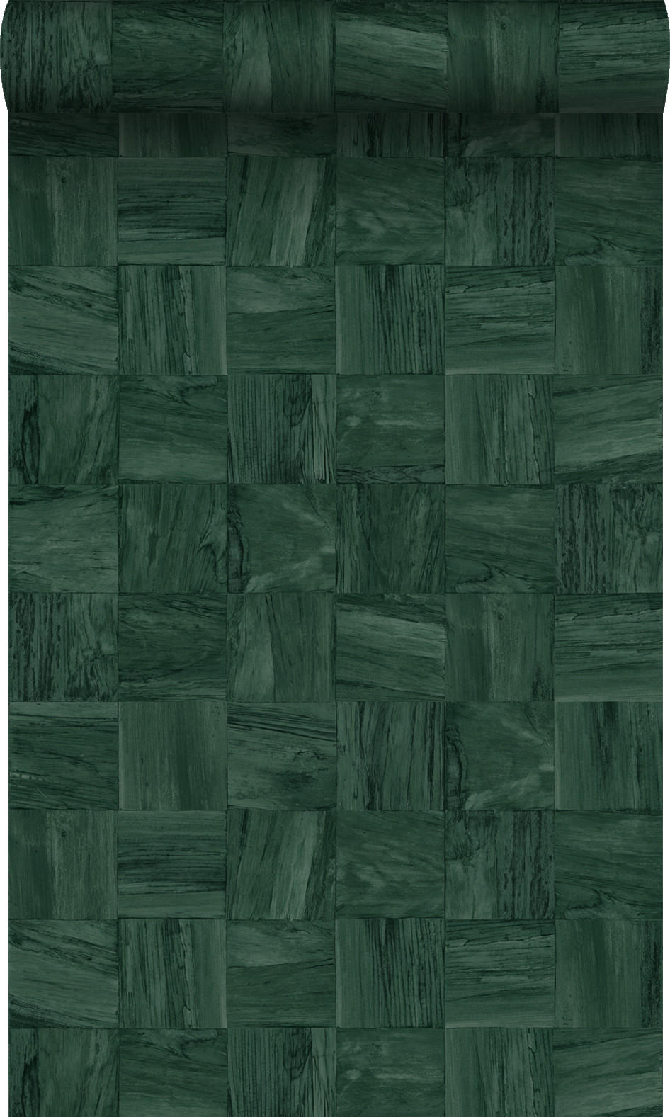 TAPETE quadratische Holzstücke 50 x 900 cm - Grün, Papier (50/900cm) - Origin Wallcoverings