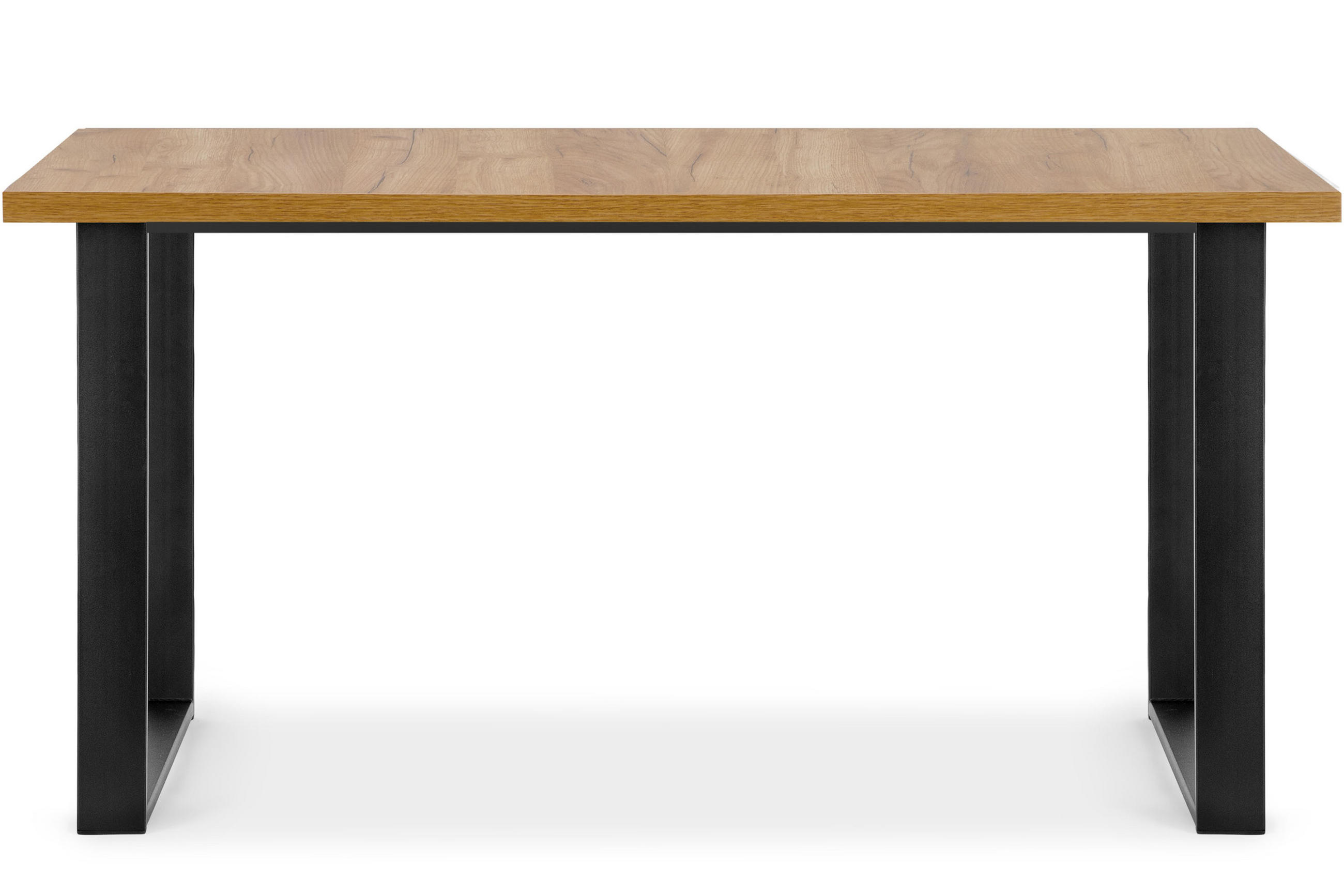 ESSTISCH CETO ausziehbar rechteckig Loft-Stile, eiche handwerk gold - Eichefarben/Schwarz, Holz/Metall (80/150/77cm) - KONSIMO®