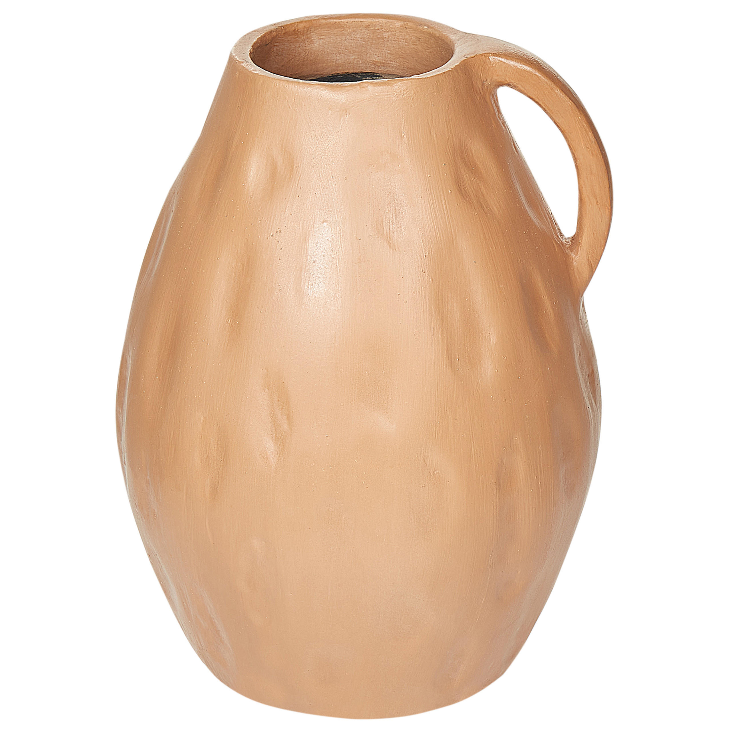 DEKOVASE Terrakotta beige Kulim - Beige, Stein (40cm) - Beliani