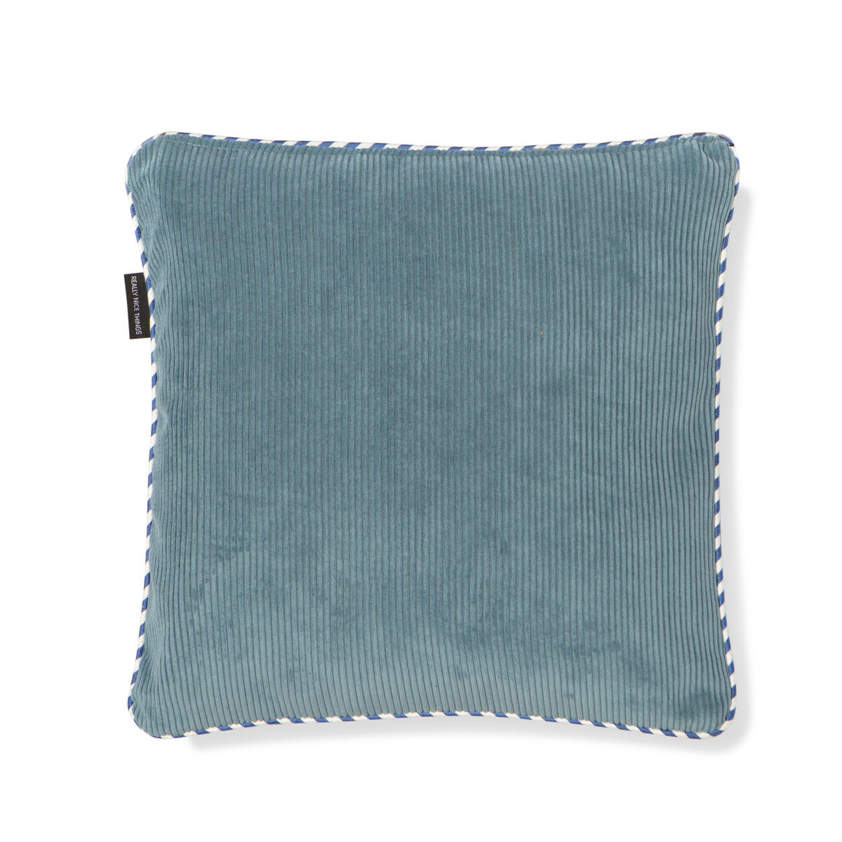 CORDKISSEN wendbares mit zweifarbiger Verzierung 45/45 cm blau und grün CORDUROY - Multicolor, Textil (45/45/8cm) - RNT By Really Nice Things