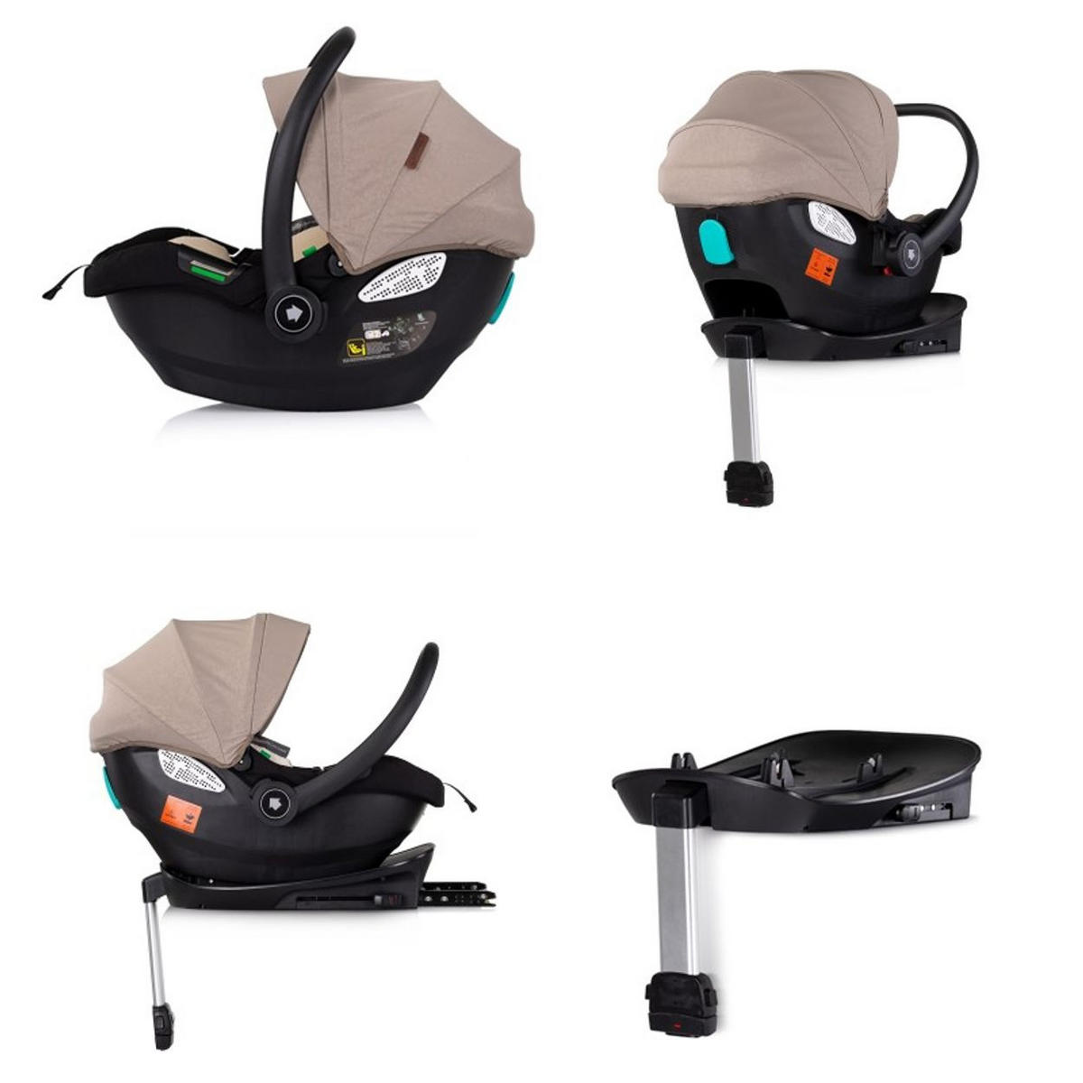 BABYSCHALE SET Isofix Duo Smart Braun Duo Smart i-Size verstellbare Kopfstütze - Braun, Kunststoff (40/58/66cm) - Chipolino