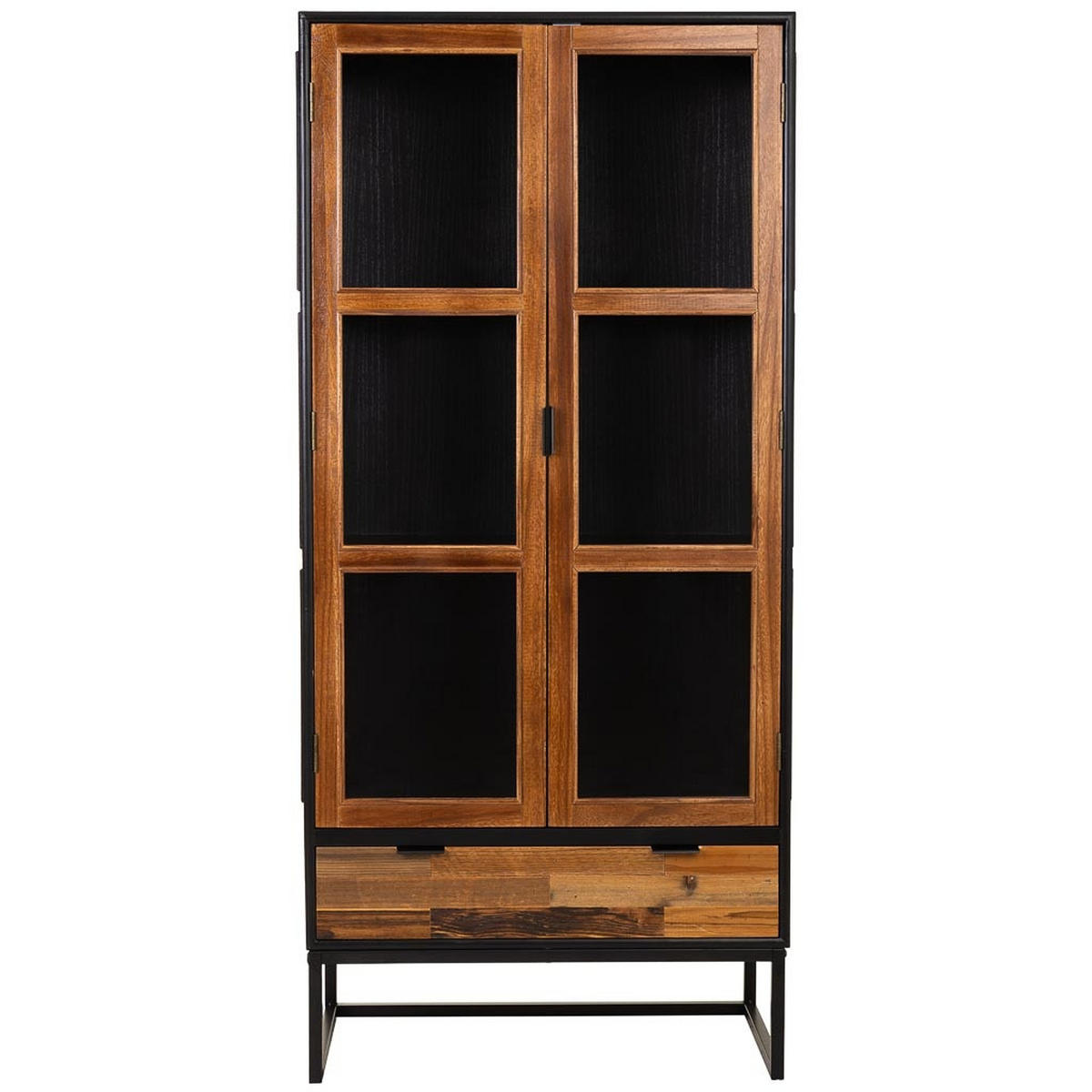 VITRINE aus Holz, schwarz, 72x41x159cm - Schwarz, Holzwerkstoff (72/158.5/40.5cm) - Wanderlust