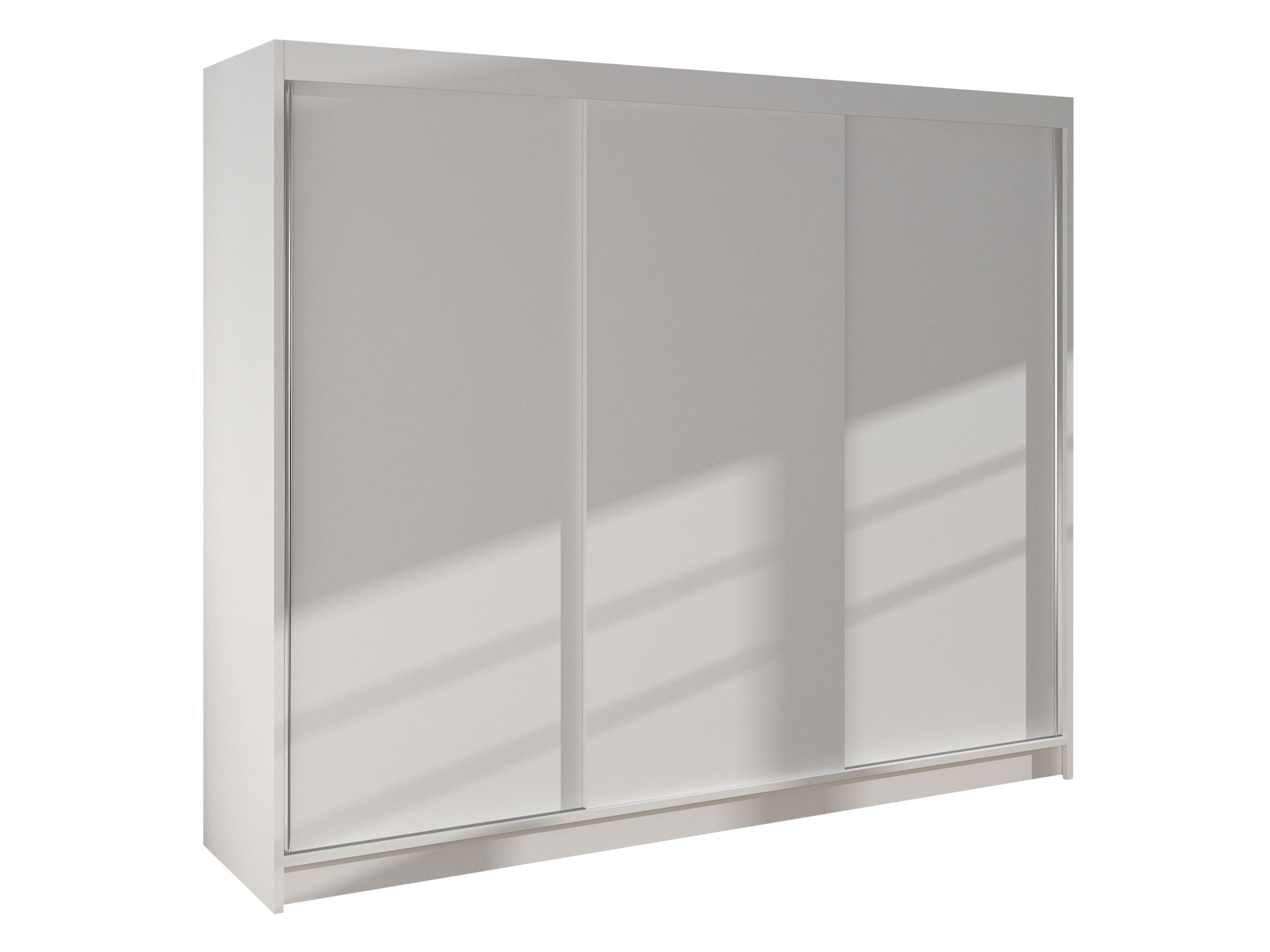 SCHWEBETÜRENSCHRANK Derby II - Weiß, Holzwerkstoff/Metall (200/215/58cm) - MIRJAN24