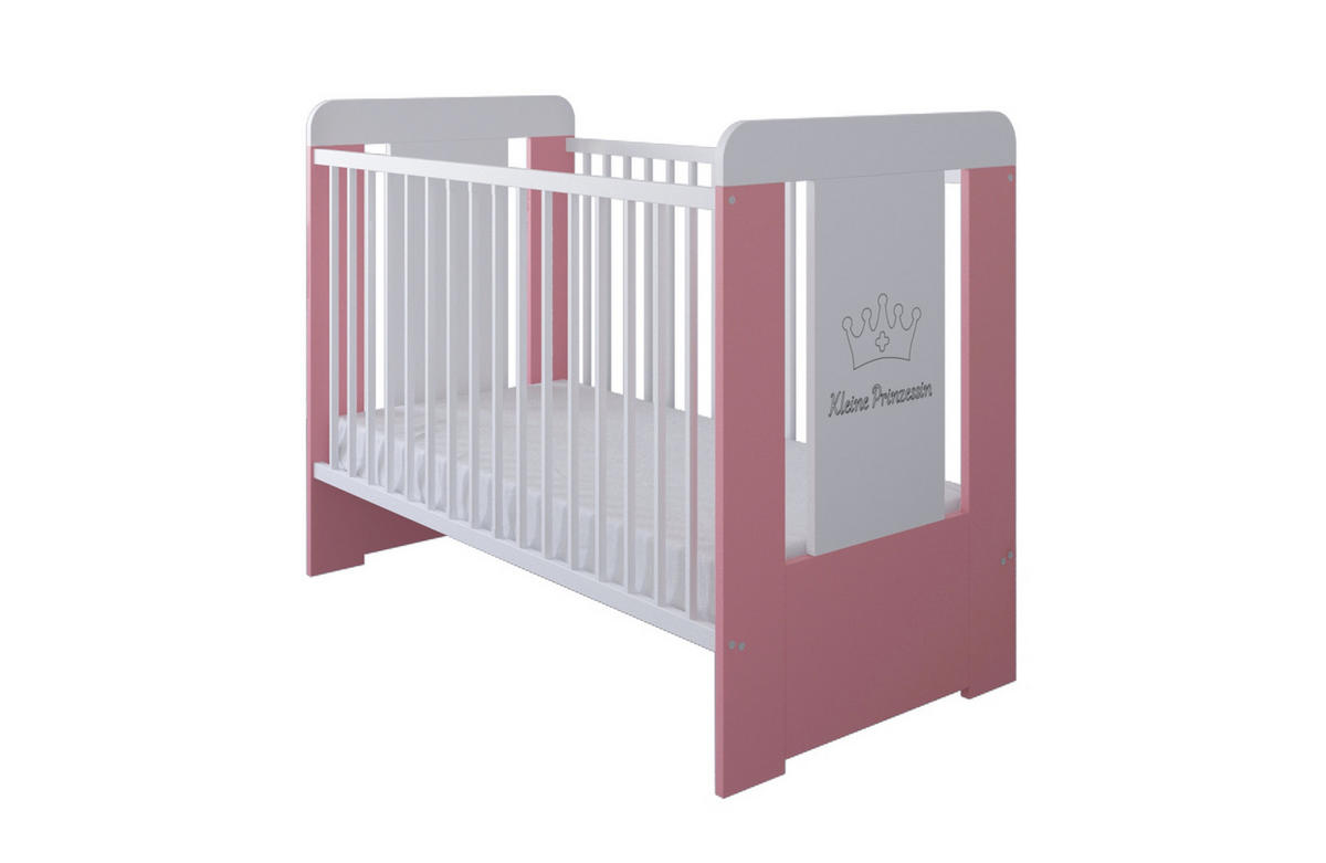 KINDERBETT Princess - Pink/Weiß, Holz (60/120cm) - Kids Collective