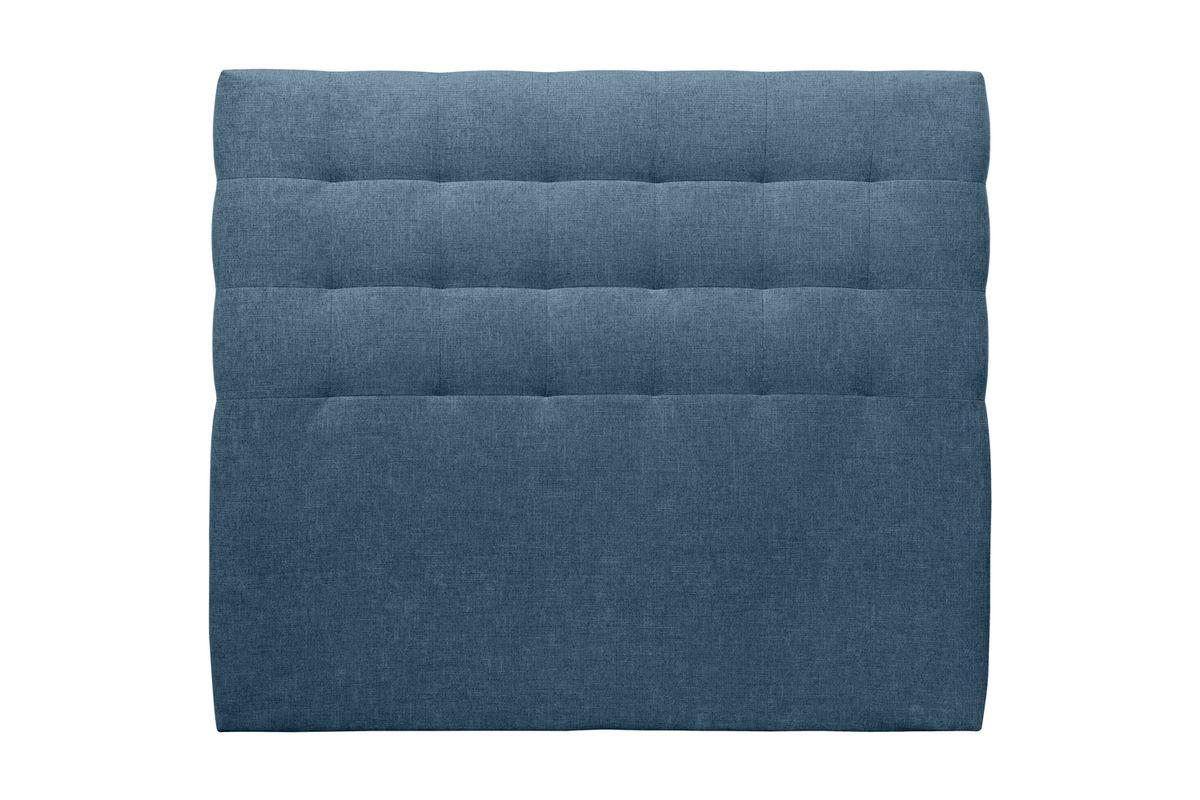 KOPFTEIL gepolstert - Gesteppt – ozeanblauer Stoff - 135 cm - Beige/Dunkelblau, Karton/Holz (135/120/10cm) - Sommeil de Plomb