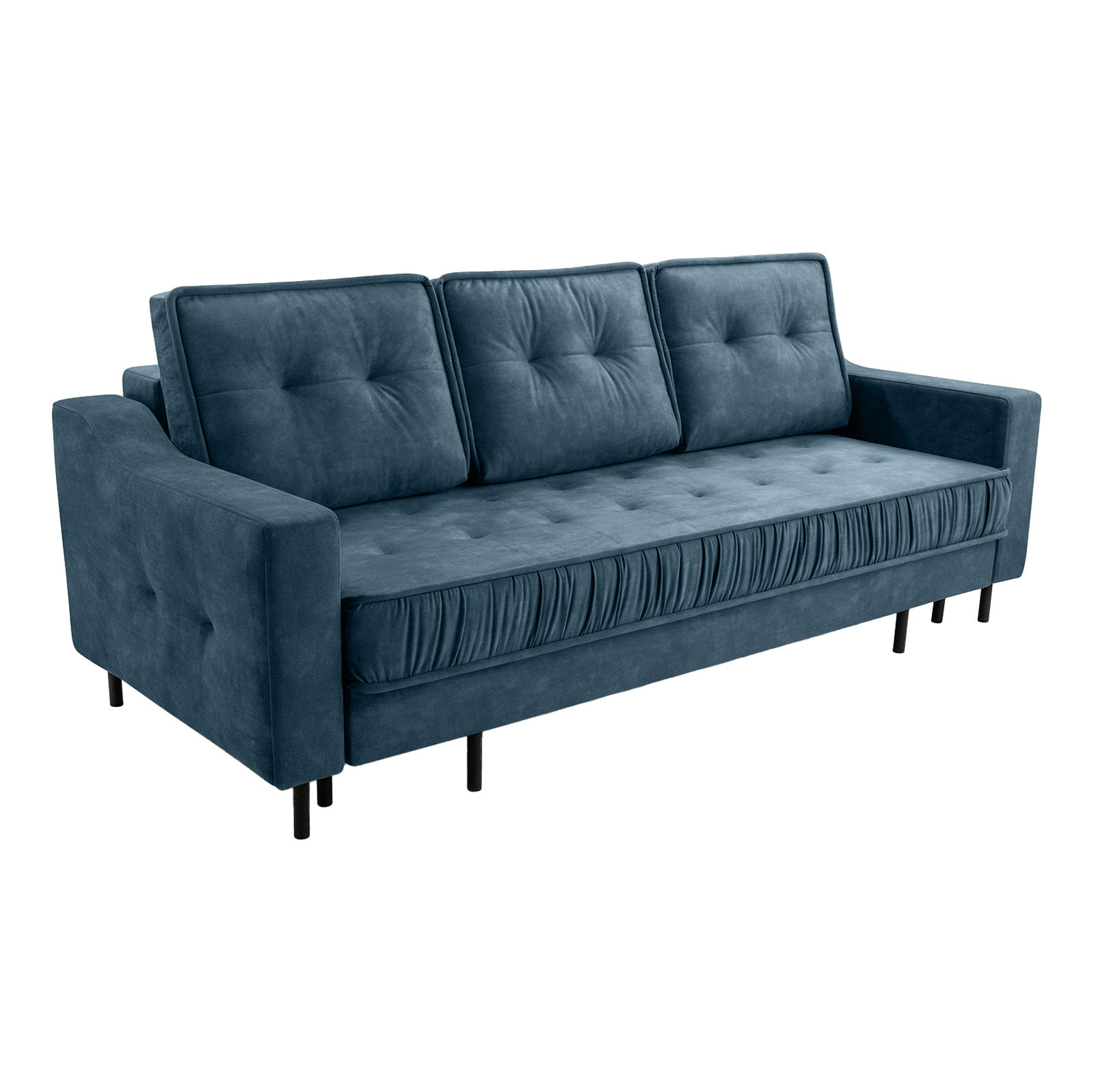 SOFA ARAMO s funkcí spánku, Modrá - modrá, textil (233/96/105cm) - Fedve