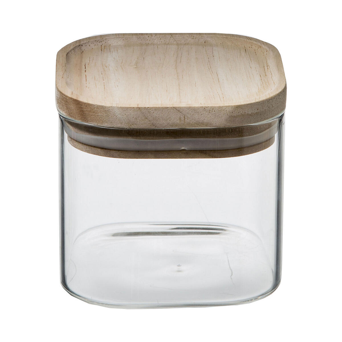 VORRATSGLAS Set 3-tlg., stapelbar mit Deckel, Borosilikatglas, Holz - Transparent, Metall - 5five Simply Smart