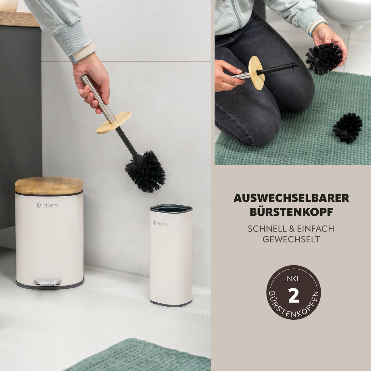 BADEZIMMER-SET FRAMURA 2tlg., beige - Beige, Metall (18.5/27.5/23cm) - eluno