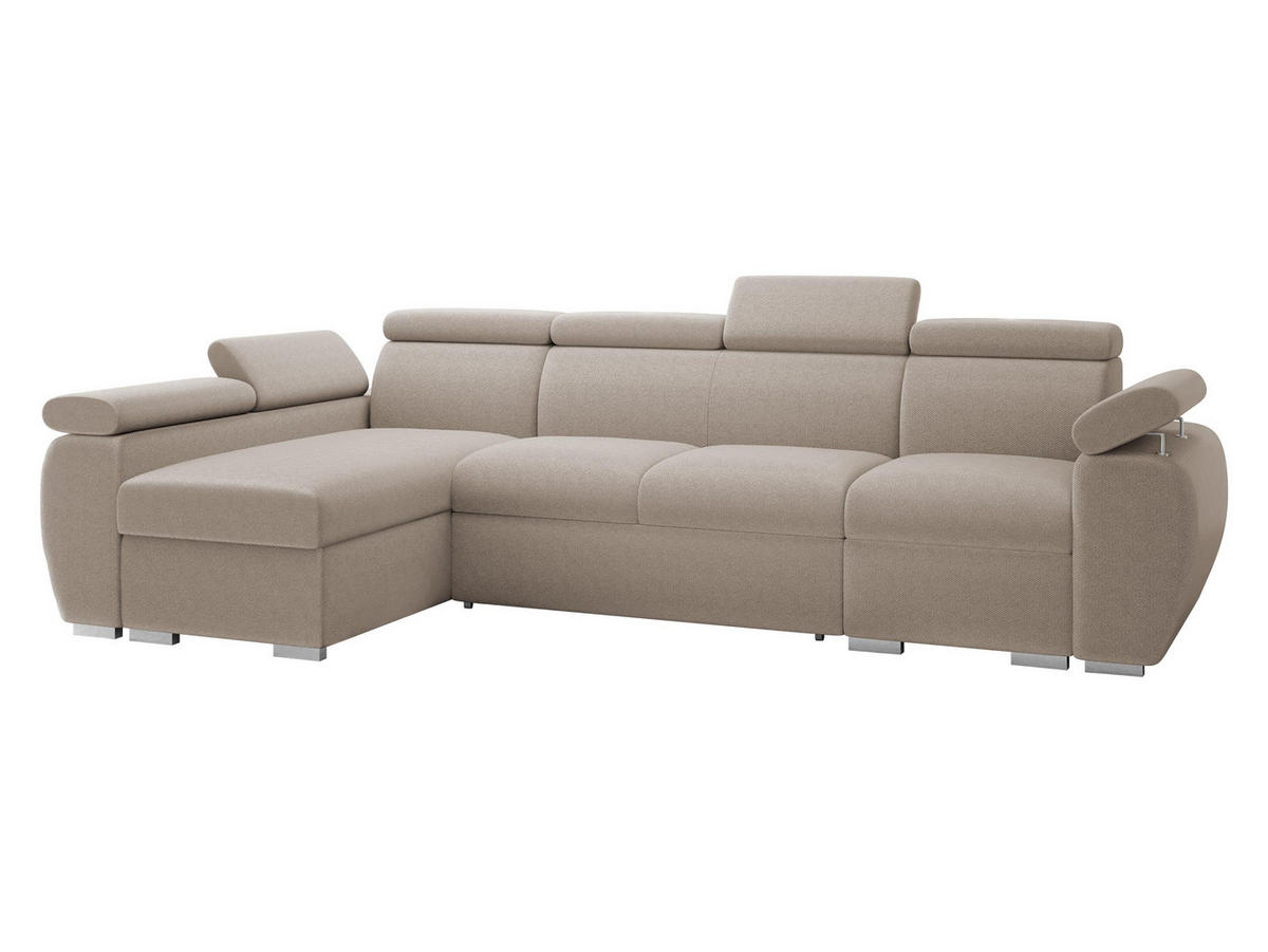 ECKSOFA Boston LCP, Seite: Links LCP+2R+1P(65) - Silberfarben/Naturfarben, Holz/Textil (320/170cm) - MIRJAN24