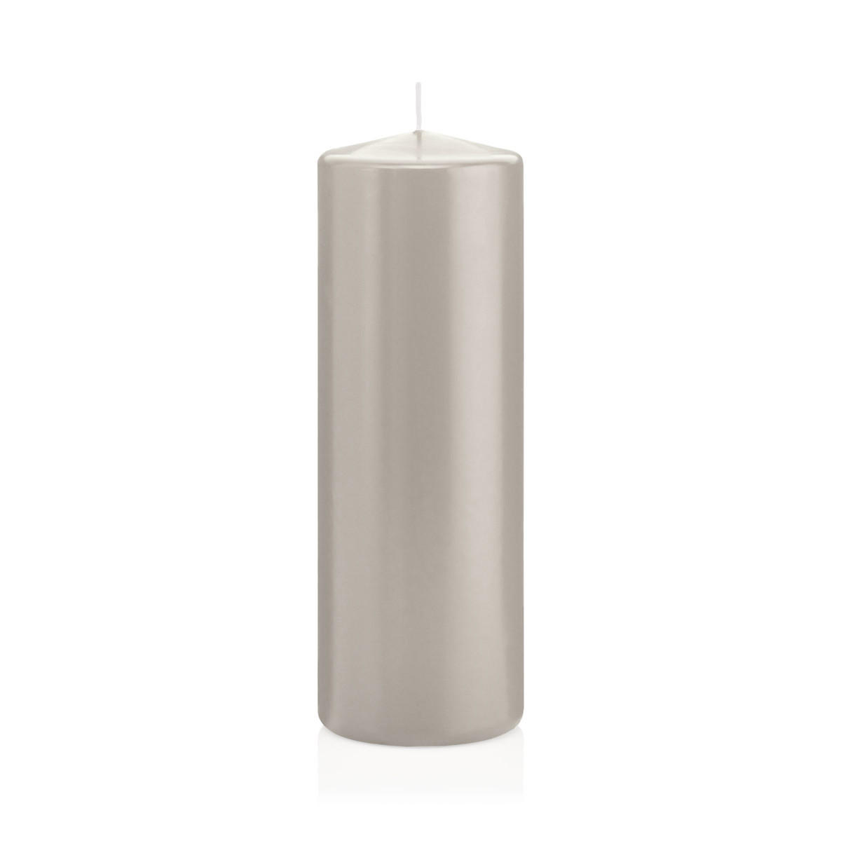 STUMPENKERZEN Zinn Grau Ø 68 x 200 mm, 12 Stück - Hellgrau, Paraffin (7/20cm) - Wiedemann Kerzen