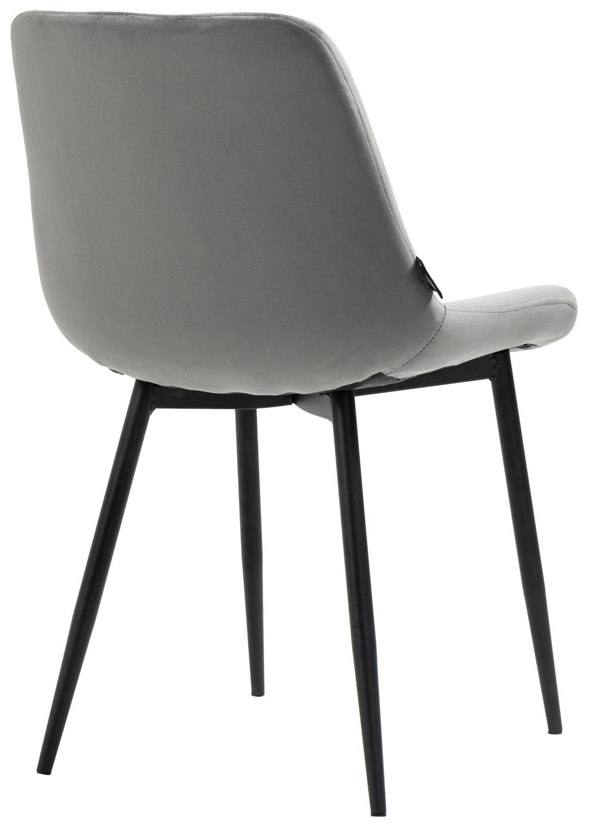 STUHL 2er Set Samt grau - Schwarz/Grau, Textil/Metall (51/80/60cm) - CLP