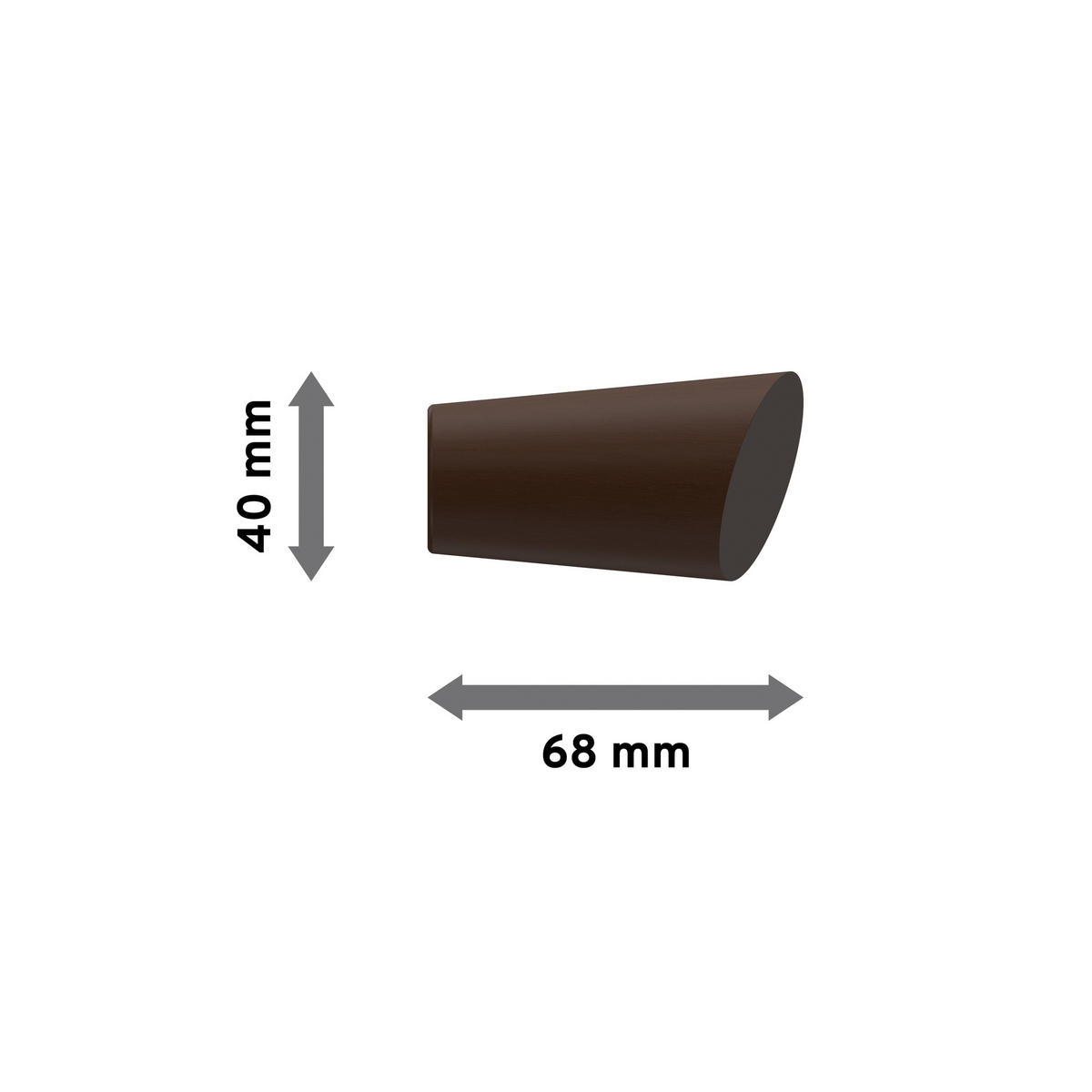 ENDSTÜCKE FÜR GARDINENSTANGEN 20 mm Ø, Bero Nussbaum, Packung 2 Stück - Nussbaumfarben, Holz (6.8/4/4cm) - INTERDECO