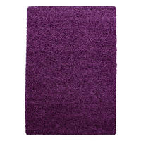 TEPPICH Hochflor Unifarben Polypropylen Wohnzimmer Shaggy Violett Läufer 80x150 - Lila, Textil (80/150cm) - KADIMA DESIGN