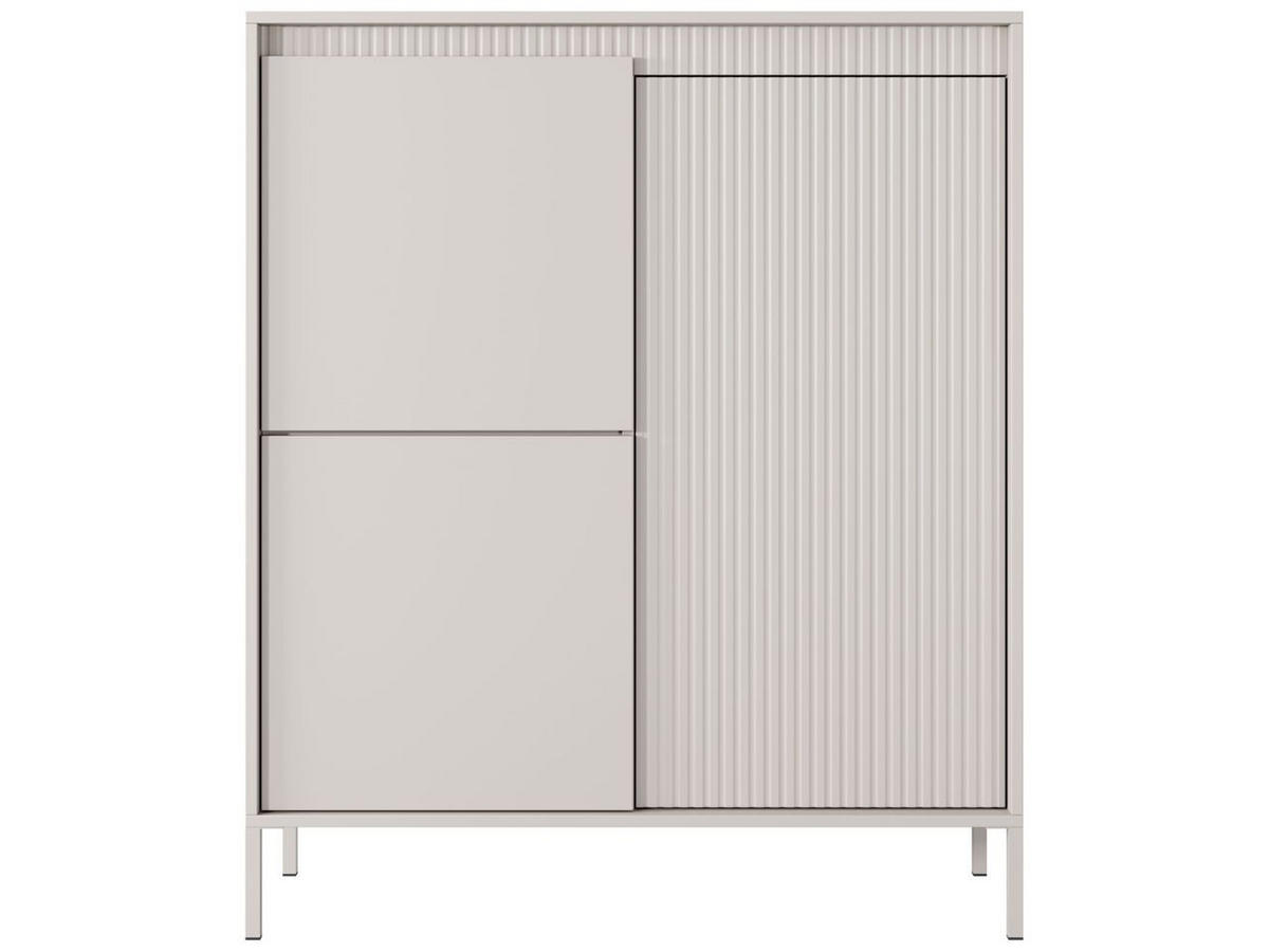 KOMMODE Beige 104/124/40 cm Sorano - Beige, Naturmaterialen/Metall (104/124/40cm) - Graingold