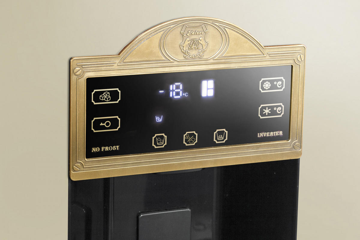 KÜHLSCHRANK KS 90300 ElfAD, Elfenbein, 91 cm breit, 538 L, NoFrost, 183 cm - Edelstahlfarben, Metall (91.1/183/69.3cm) - Kaiser Küchengeräte