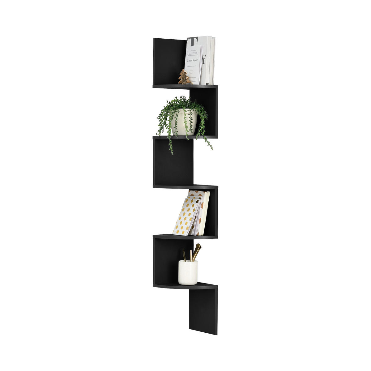 WANDREGAL Greiz - Schwarz, Holzwerkstoff (123/19.5/19.5cm) - [en.casa]