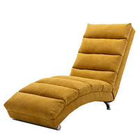 MASAŽNA FOTELJA u senf žutoj boji s funkcijom vibracije, od lana - srebrne boje/žuta, drvni materijal/tekstil (55/84/148cm) - CHICFURN