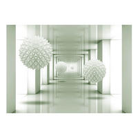 SELBSTKLEBENDE FOTOTAPETE 98/70 cm - Weiß/Grün, Textil (98/1cm) - KUNSTLOFT