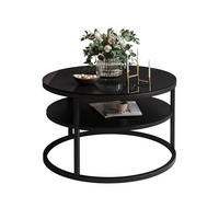 COUCHTISCH CIRI SLIM GLASS mit Regal - Schwarz, Glas (60/60/41cm) - Lookway