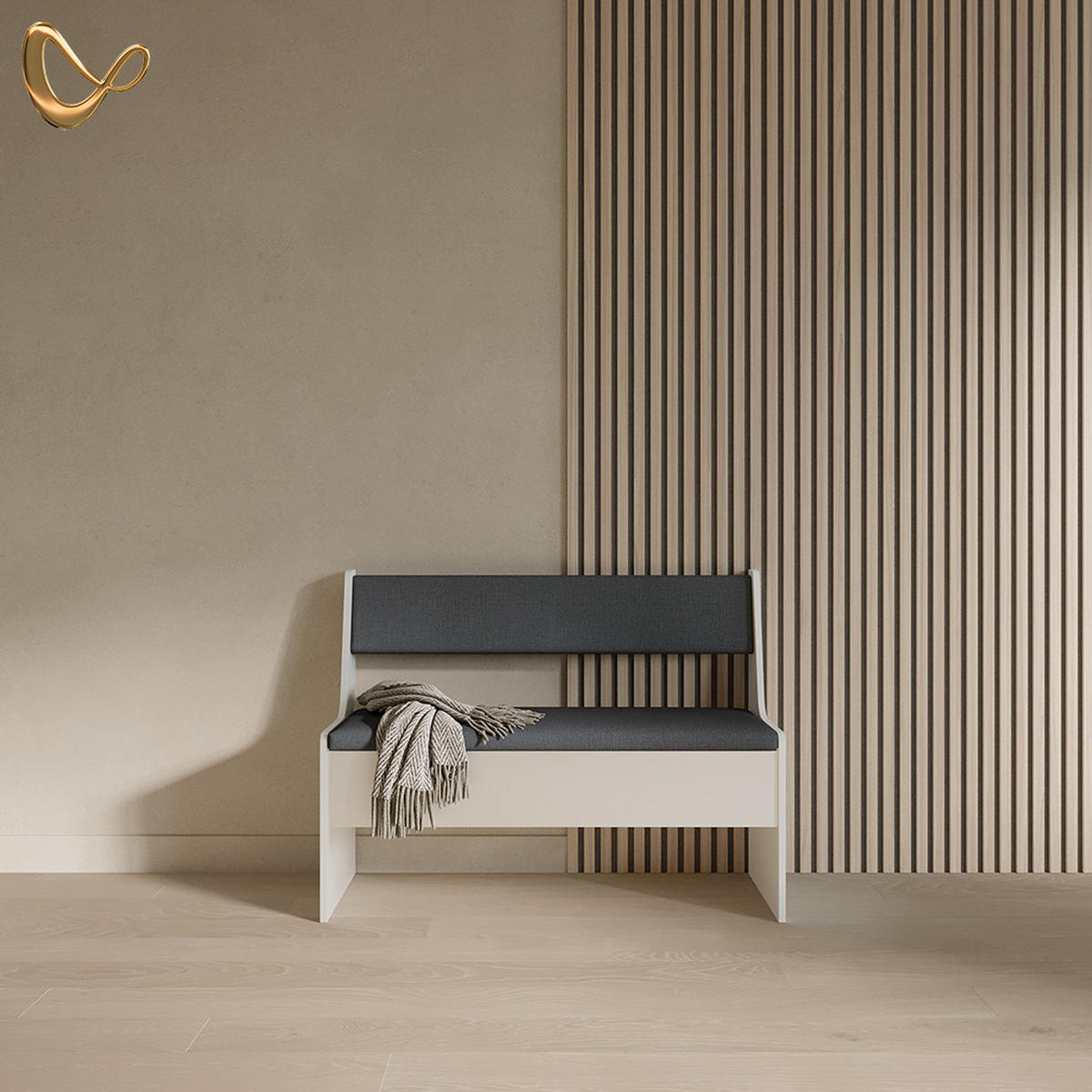 ESSZIMMER-BANK Tiberio Weiß 41.5 x 106.6 cm - Weiß, Holzwerkstoff (41.5/80/106.6cm) - Livinity®