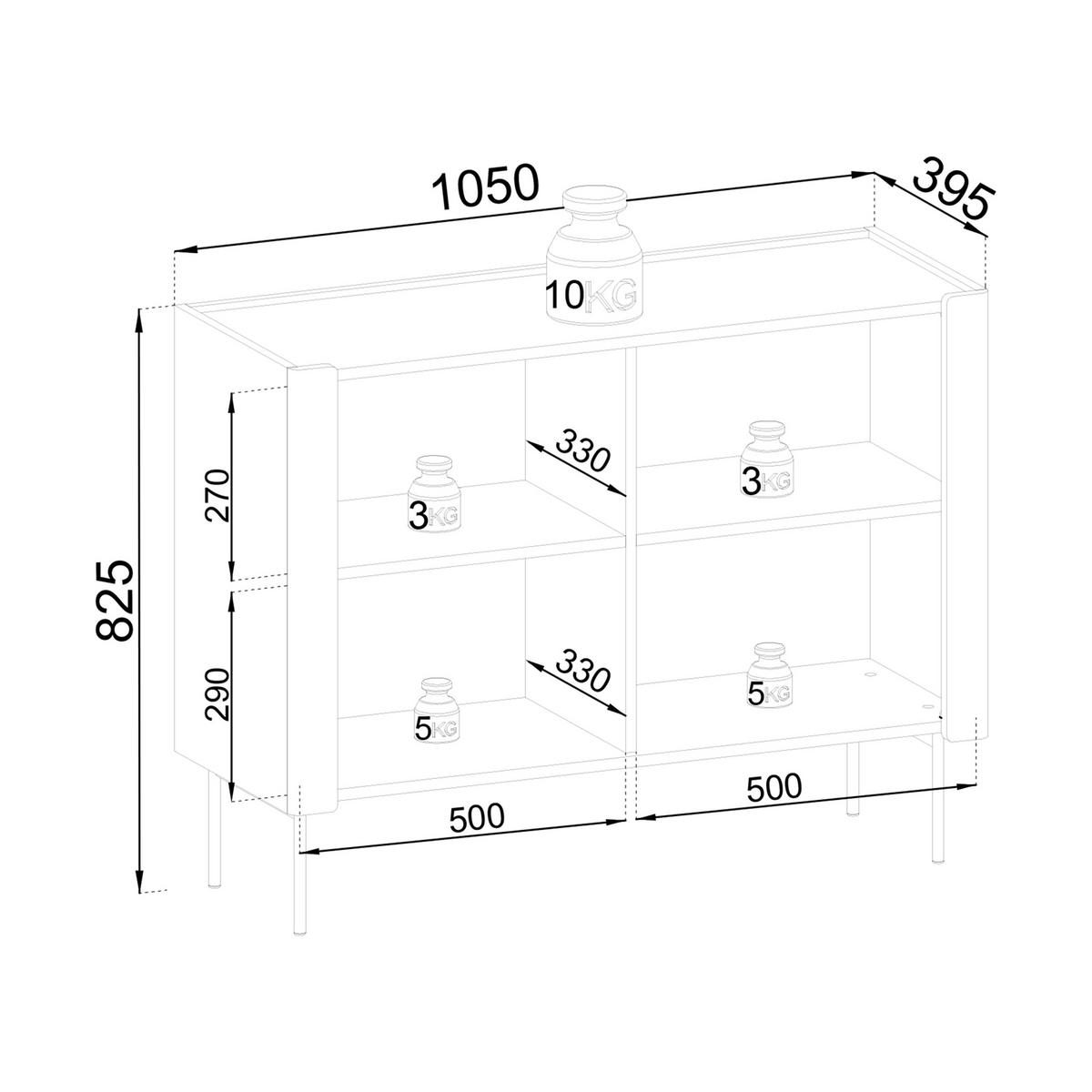 KOMMODE AVVOLGERE 105/82/39 cm mit 2 Türen Nussbaumfarben - Kaschmir/Nussbaumfarben, Holzwerkstoff (105/82/39cm) - MASSENO