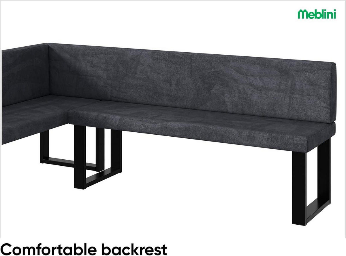 ECKBANK TONI_U - Dunkelgrau, Textil (142/196cm) - Meblini