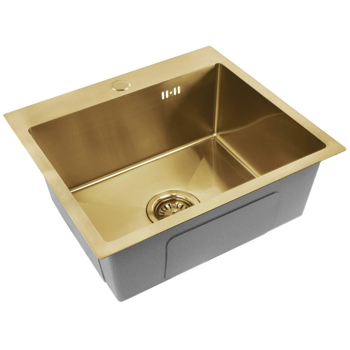 EDELSTAHLSPÜLE Rea Leo 50 Brush Gold ohne Küchenarmatur - Goldfarben, Metall (45/19/45cm) - REA