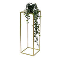 BLUMENHOCKER Metall Gold Eckig 62 cm 96406 M - Gelb, Metall (23/62/23cm) - DanDiBo