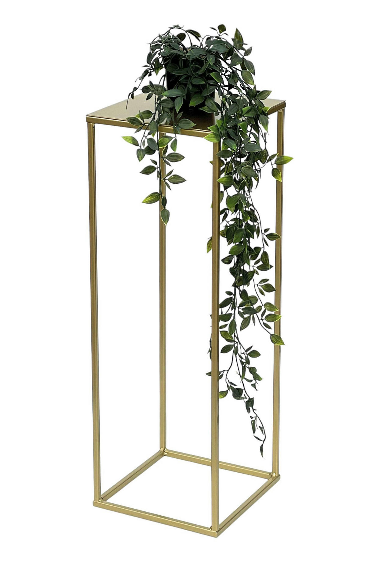 BLUMENHOCKER Metall Gold Eckig 62 cm 96406 M - Gelb, Metall (23/62/23cm) - DanDiBo