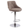 BARHOCKER Lazius, Gestell Metall in Chromoptik, Stoff Taupe - Taupe/Chromfarben, Textil/Metall (46/100/49cm) - TPFLiving