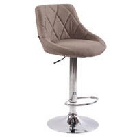 BARHOCKER Lazius, Gestell Metall in Chromoptik, Stoff Taupe - Taupe/Chromfarben, Textil/Metall (46/100/49cm) - TPFLiving