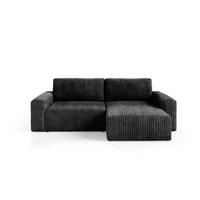 ECKSOFA mit Schlaffunktion Cord Schwarz - Schwarz, Textil (244/149cm) - Furnisell