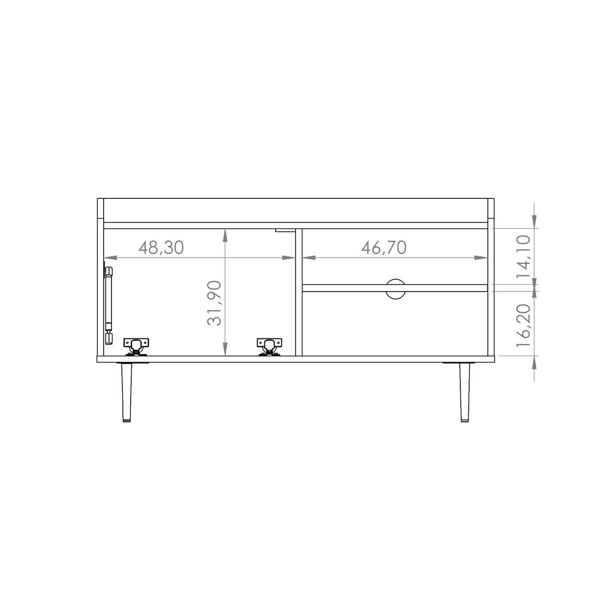 LOWBOARD Vasilia mit 1 Tür, Brandy Castello - Eichefarben, Holzwerkstoff (100/56/40cm) - Beautysofa