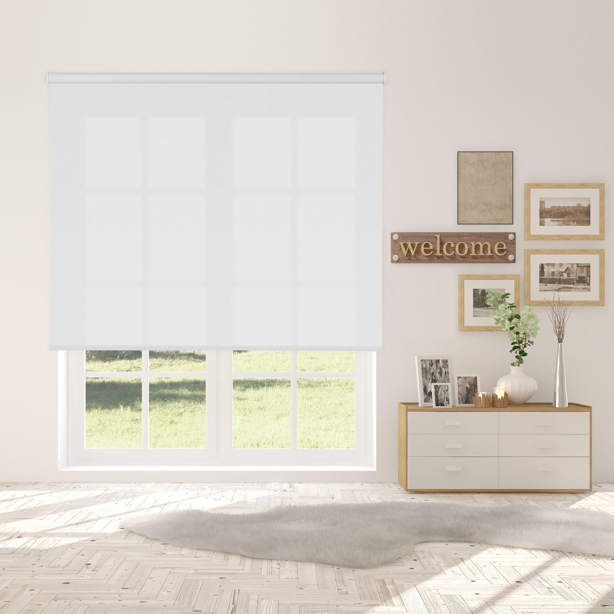 SEITENZUGROLLO lichtdurchlässig L2000 - Weiß, Textil (75/250/250cm) - VIEWTEX