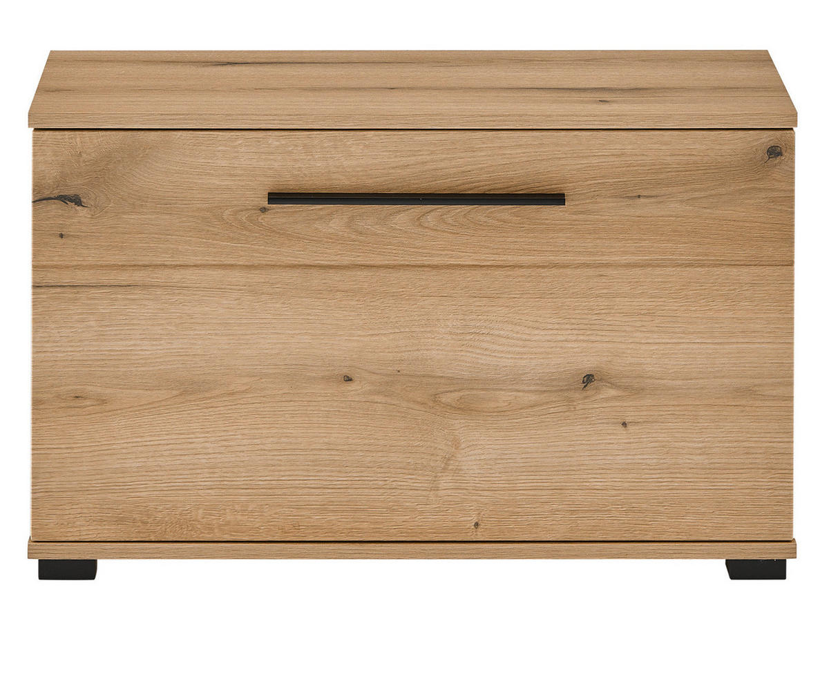 GARDEROBENBANK Evoke Eiche 80 cm, Sitzbank mit Stauraum - Eichefarben/Schwarz, Holzwerkstoff/Kunststoff (80/50/40cm) - Furn.Design