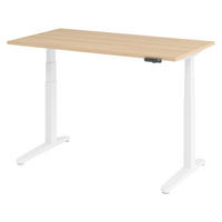 SCHREIBTISCH elektrisch XBHM 80/140/74 cm in Eichefarben/Weiß - Eichefarben/Weiß, Holzwerkstoff (80/140/74cm) - bümö