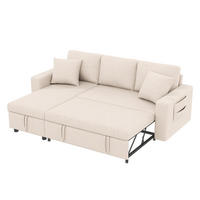 SCHLAFSOFA L-Form mit Stauraum und wechselbarer Chaiselongue, Beige - Beige, Textil (219.5/83/142.5cm)
