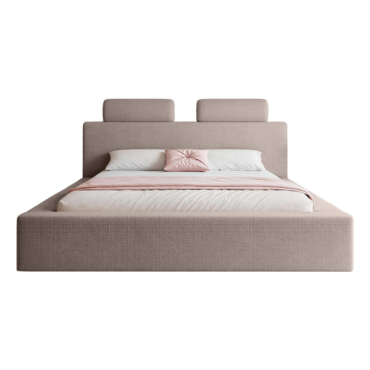 POLSTERBETT PELLIZZANO 180x200 cm, Taupe - Taupe, Textil (200/180cm) - Fedve