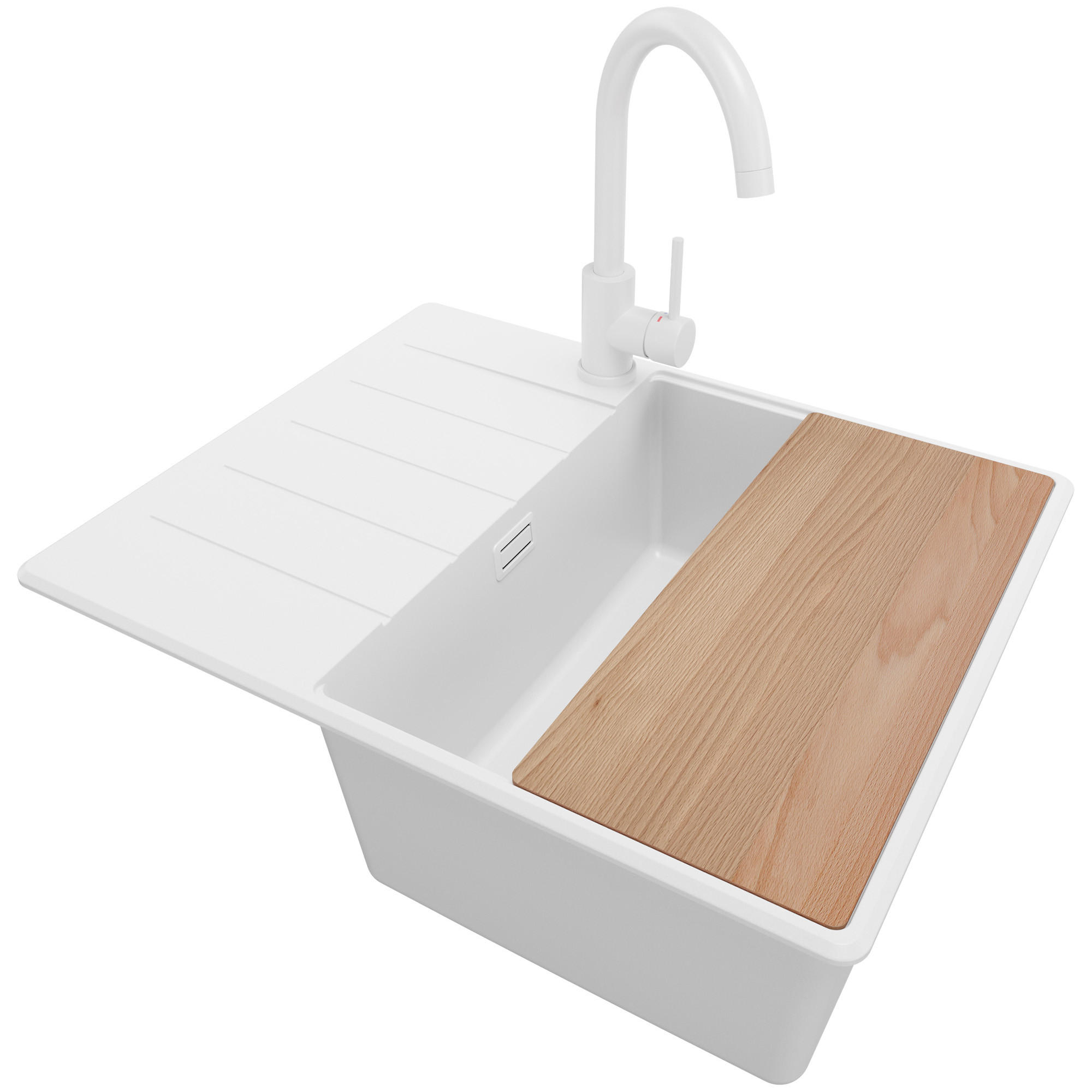 Primagran Granitspüle Weiß, Weiß, Weiß, Beige 62x20x50 cm