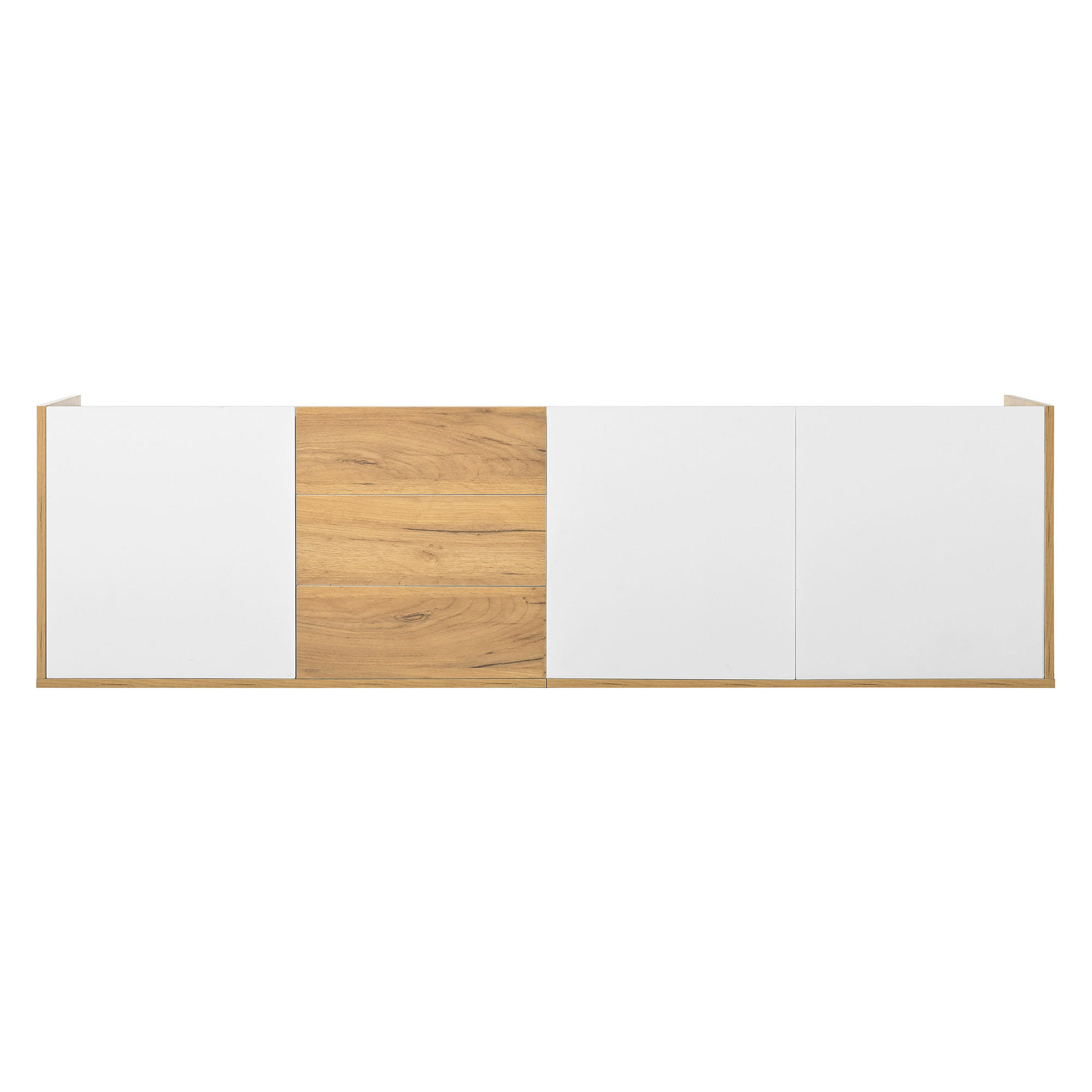 TV Lowboard hängend, 3 Schubladen, Stauraum, Weiß - Weiß, Holz (171/47/35cm)
