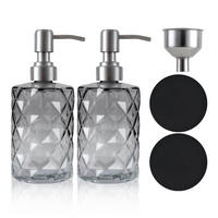 SEIFENSPENDER 2er-Set Glas Grau 330 ml - Grau, Glas (8/21/14cm)