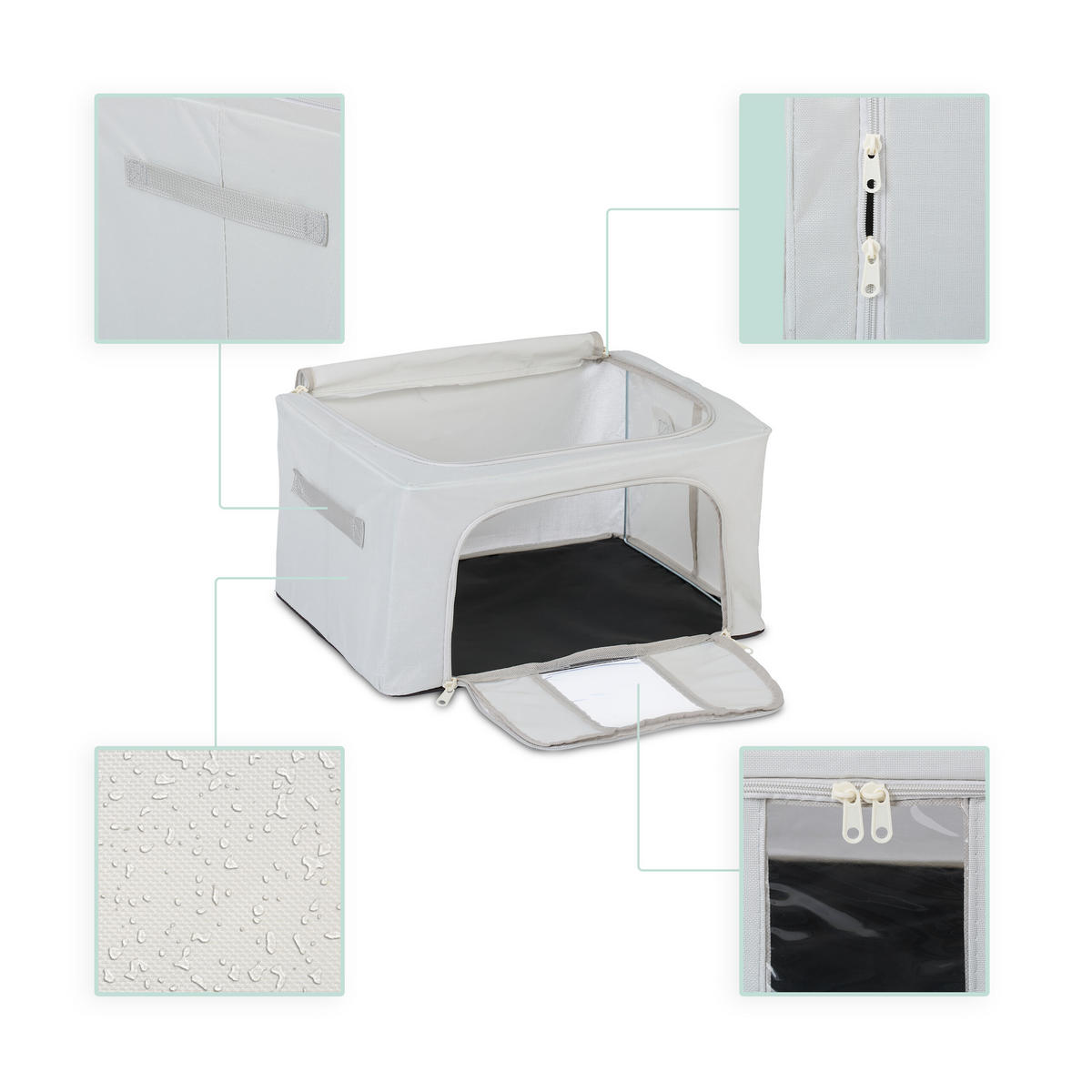 2XÚLOŽNÝ vak - sivá, kov/textil - Relaxdays