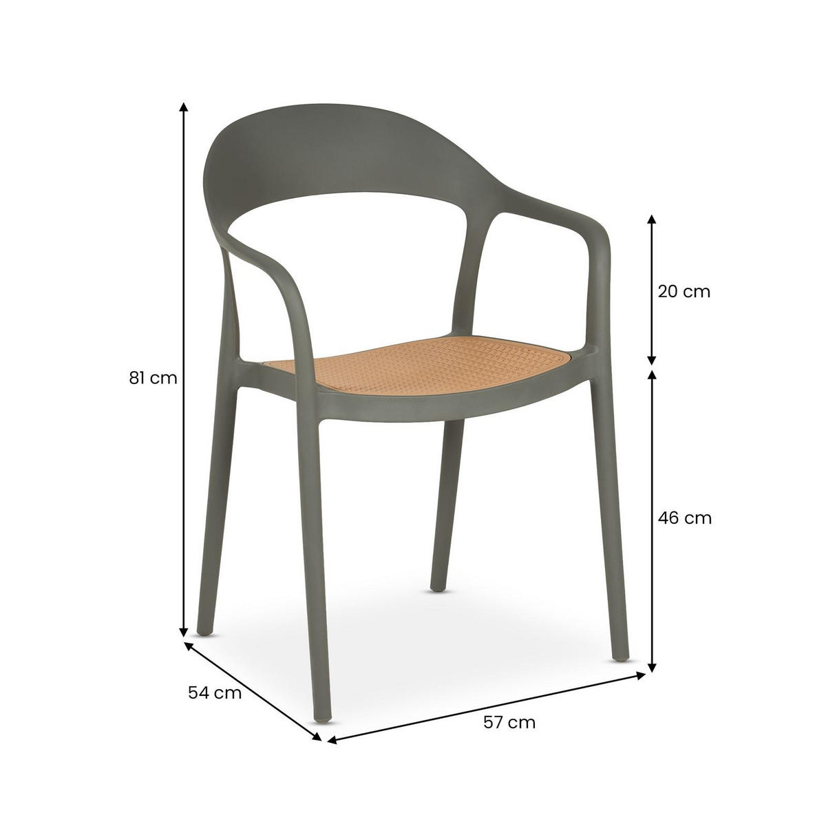 GARTENSTÜHLE LAVANDA 6er-Set grau - Grau, Textil (57/81/54cm) - IDIMEX