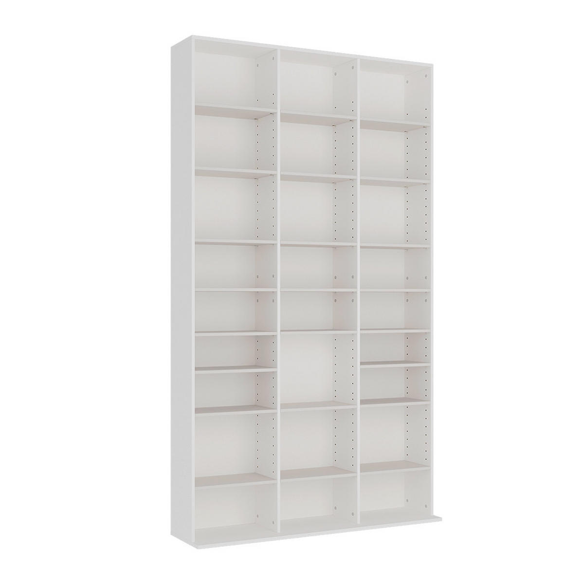 CD-REGAL Anna Weiß 102 x 178 cm mit 27 Fächern - Weiß, Holzwerkstoff (102/178/23cm) - Vicco