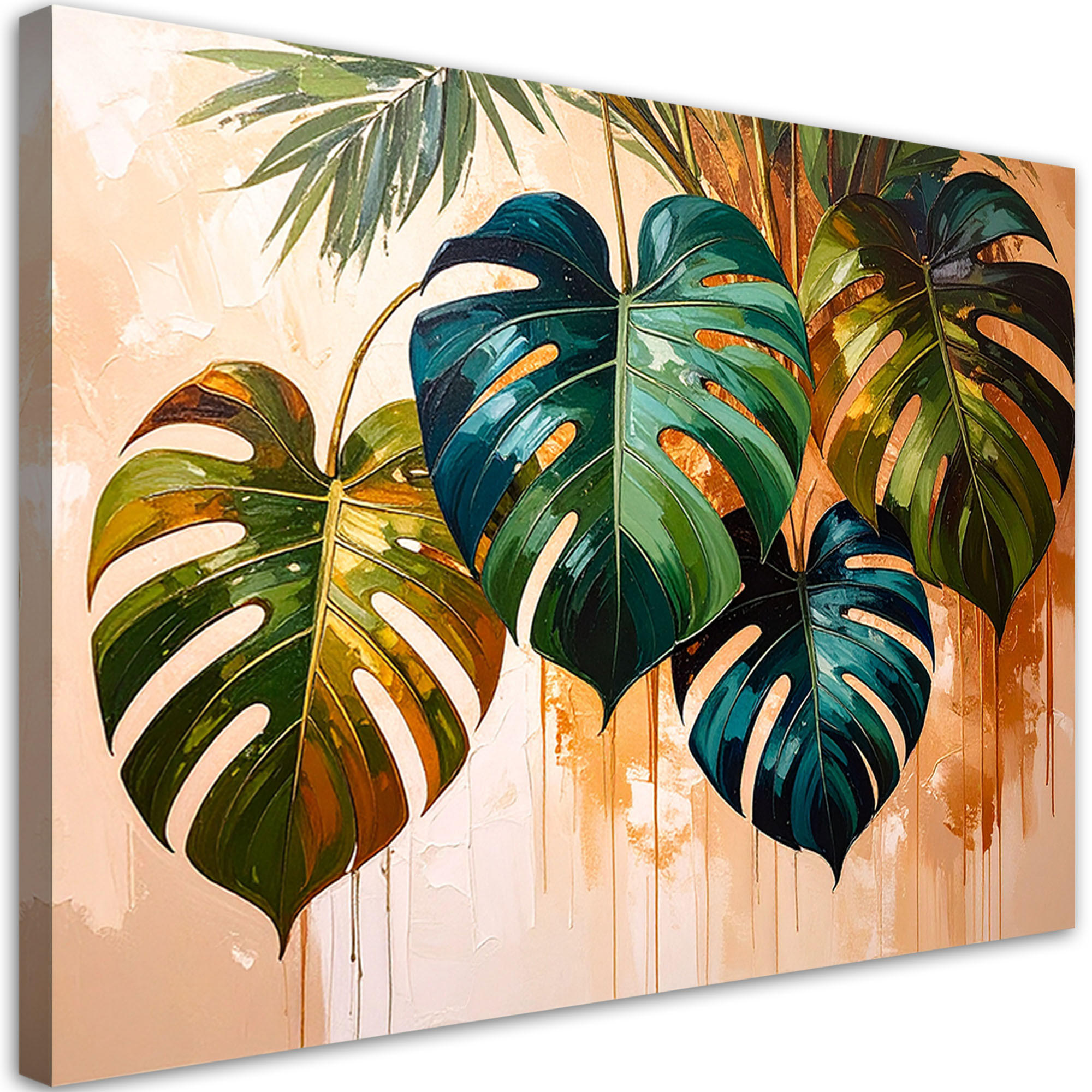 Feeby Leinwandbild Grün 90x60 cm