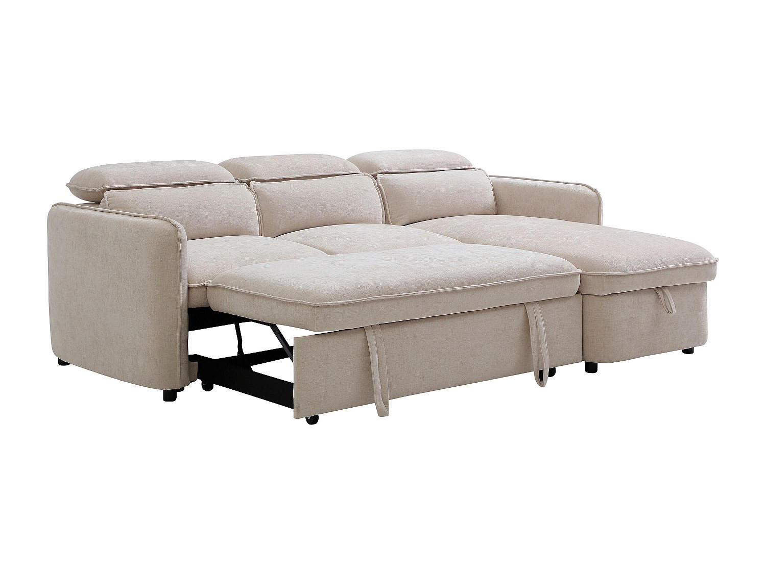 Vente-Unique Schlafsofa Beige 235x76x164 cm